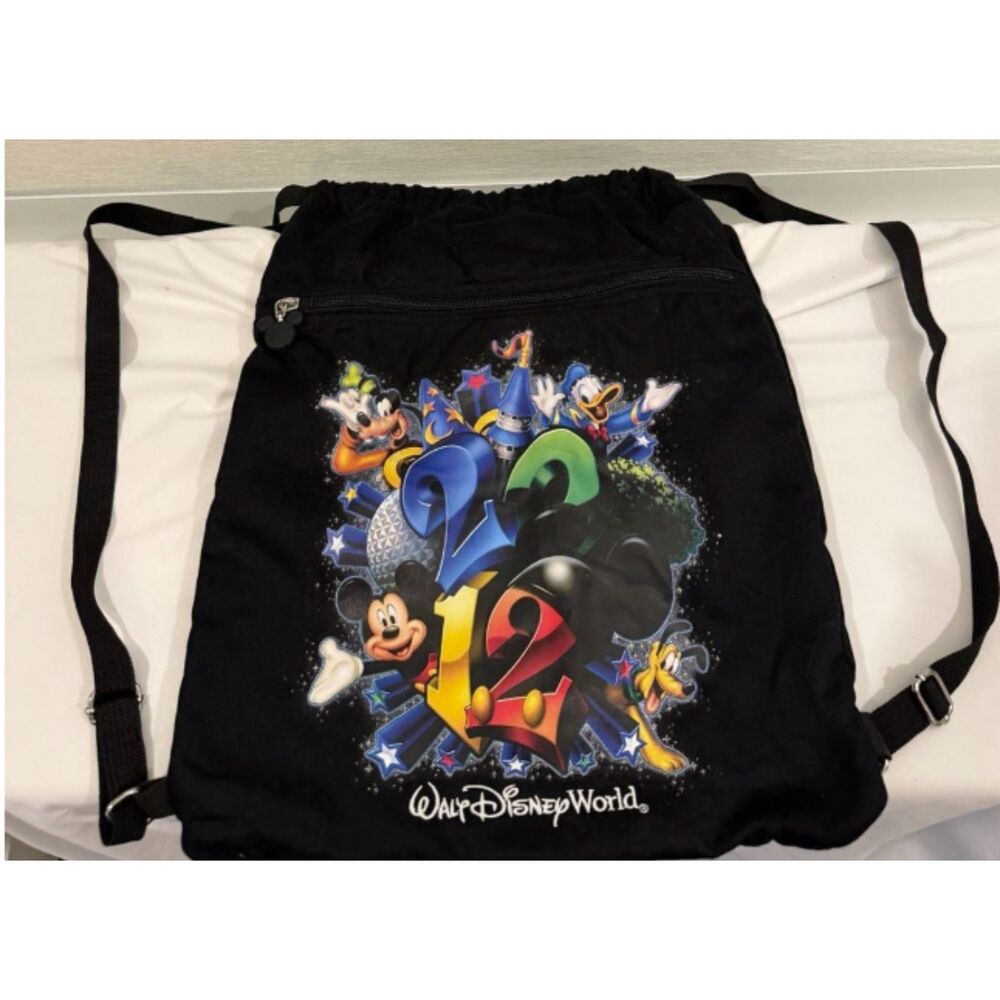 Disney Parks Walt Disney World 2012 Mickey Mouse & Friends Drawstring Backpack